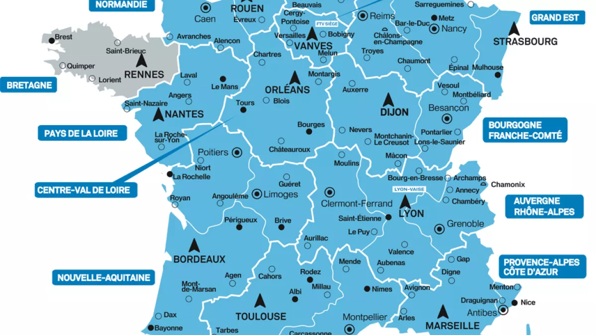 Carte le réseau régional 