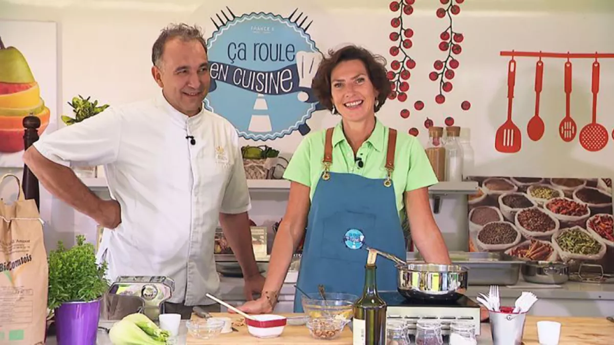Sophie Menut avec Pierre Basso-Moro chef au Château de Germiney©Seppia Ça roule en cuisine