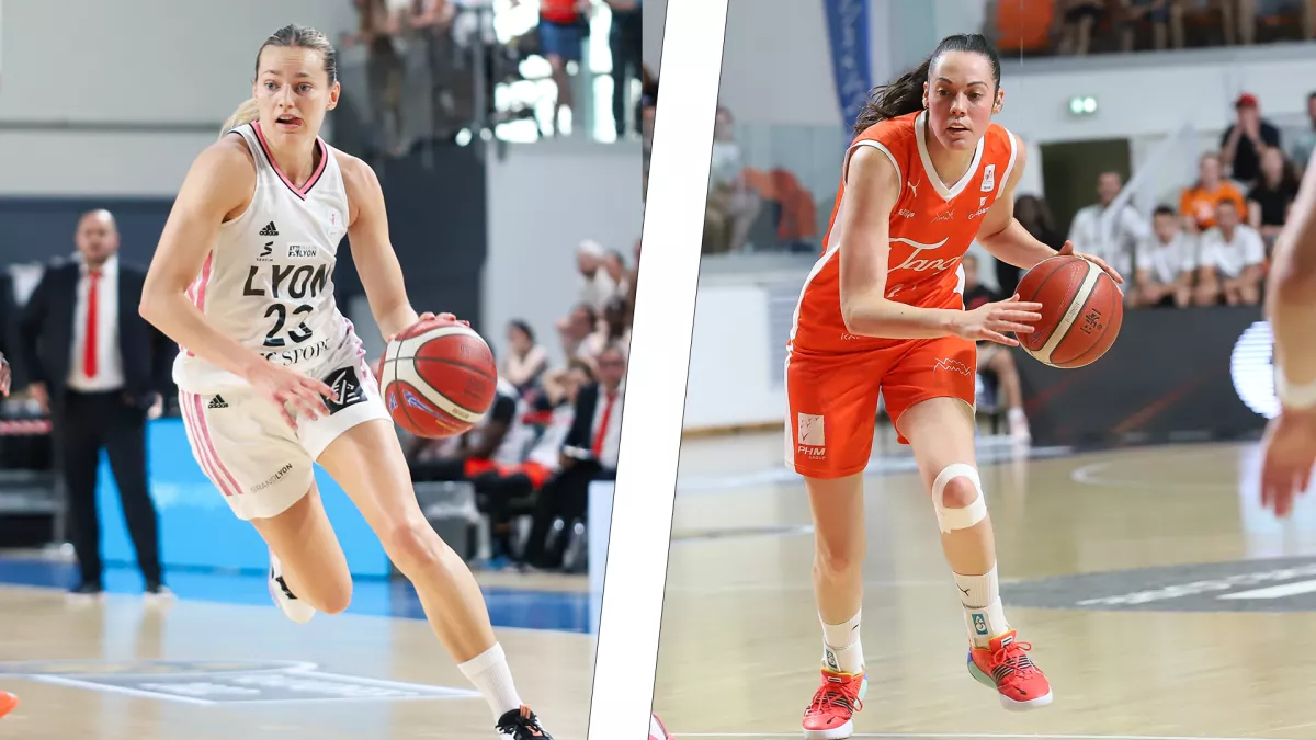 Finale des Playoffs féminins Joueuse de Lyon et une joueuse de Bourges