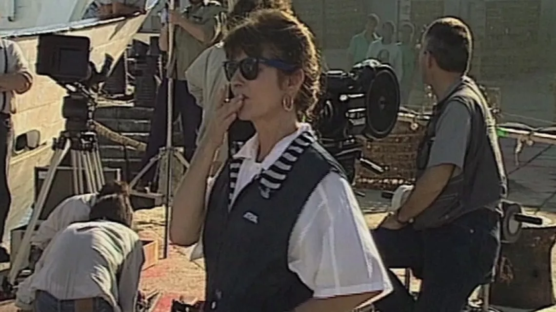 Marie-France Pisier pendant le tournage du bal du gouverneur