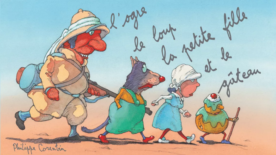 L'ogre le loup la petite fille et le gâteau