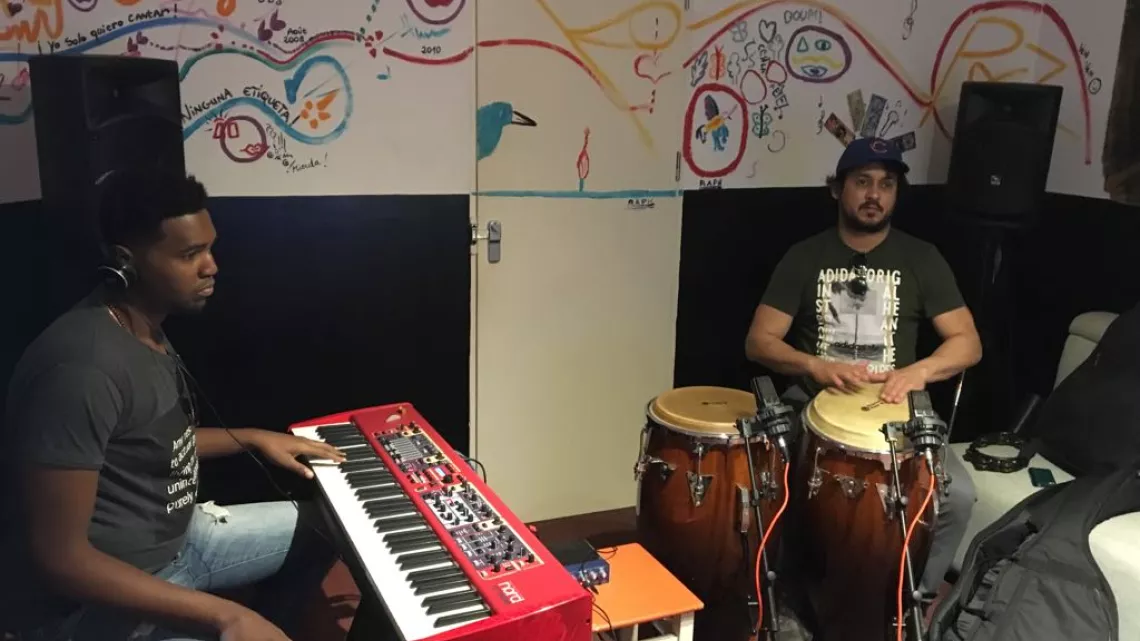 Studio enregistrement avec l'artiste Raùl Paz