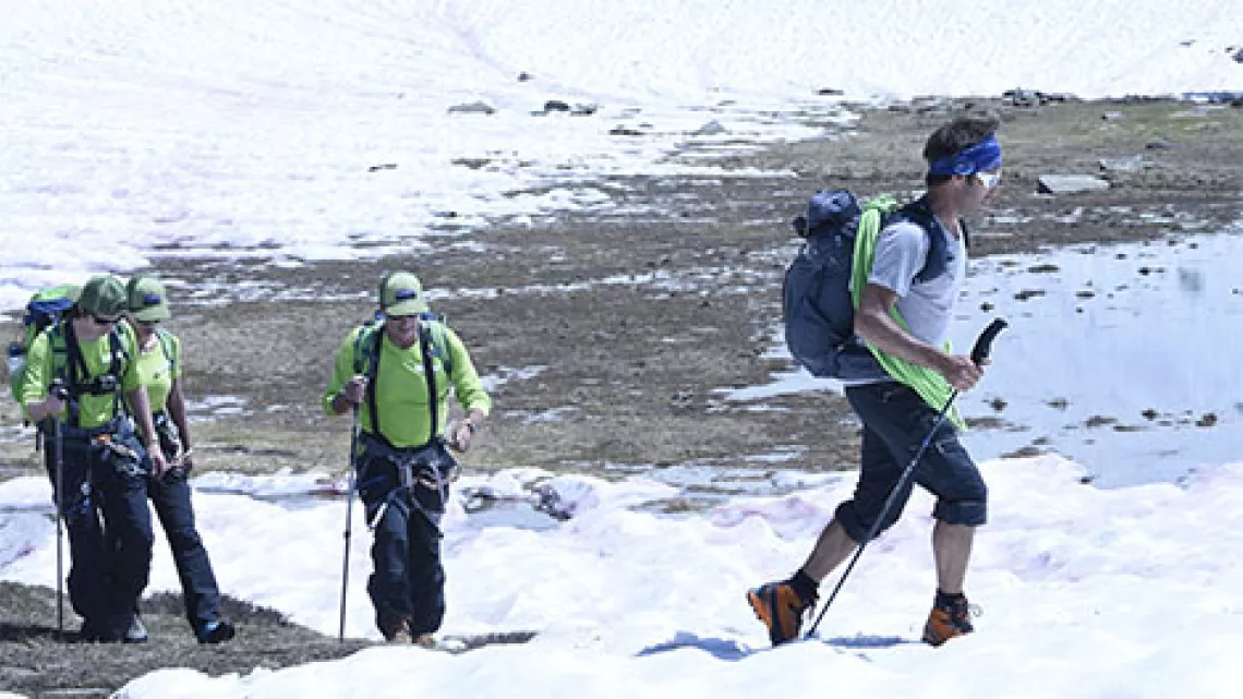 Course dans les glaciers 